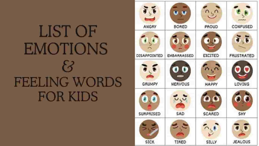 list of emotions and feeling words for kids